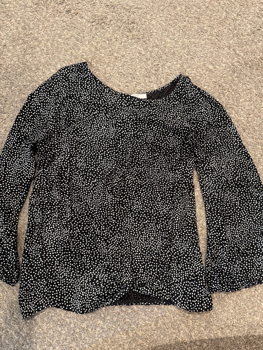 LOFT Plus Size 20 Black White Polka Dot Knot Front Blouse Top